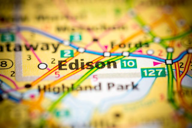 Locator map for Edison NJ
